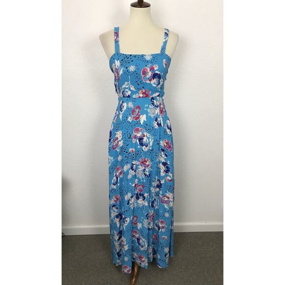 Zara Multicolor Floral Cut Out Back Maxi Tank Dress - Picture 1 of 12